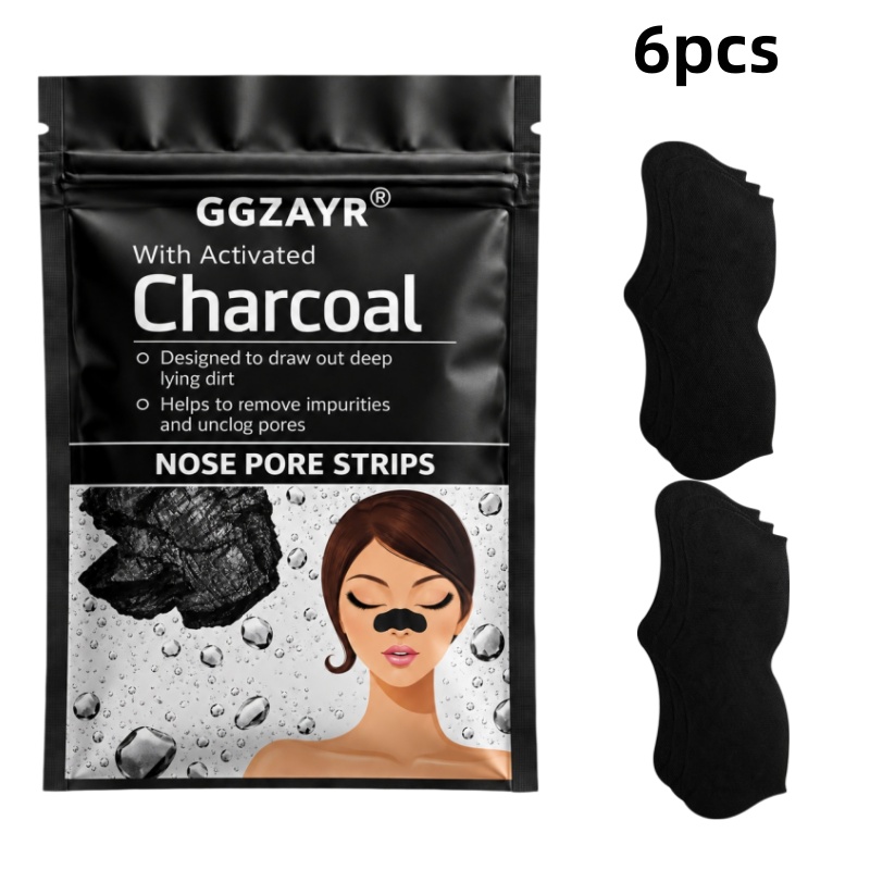 Face Moisturizer - 6 tiras de carvão ativado para