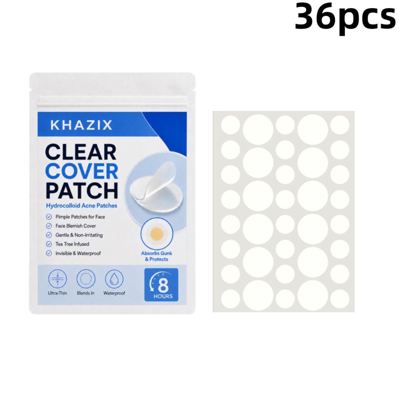 Face Moisturizer - 36 Adesivos Transparentes para Espinhas, Adesivos