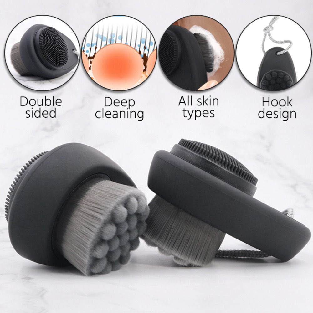 Cleanser Face - Double-Sided Silicone Face Cleansing Brush, Limpador